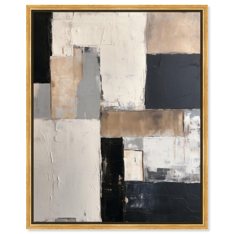 Toile encre crépuscule «I Modern Boho» par Art Remedy, H 25 po x l 21 po, Cadre flottant doré