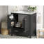 Meuble-lavabo noir de 30 po avec lavabo simple. Armoire, charnières. Armoire de rangement à 2 portes et 1 tiroir. Bassin en céramique rectangulaire. Moderne en noir. Tiroir avec cadre en bois massif. Portes d'évier. Outil d'organisation-1492399486