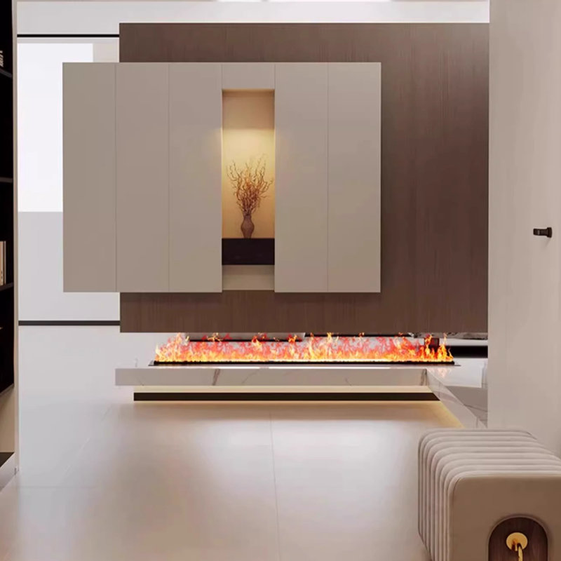 Humidificateur de flamme encastré 78,74 "avec fonction d'atomisation pour foyer électrique, H 6,3 po x l 78,74 po x P 9,45 po