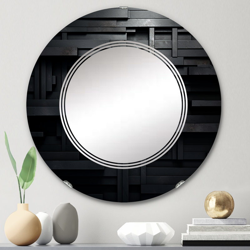 Lizzia - Miroir mural moderne rond, 24 po x 24 po