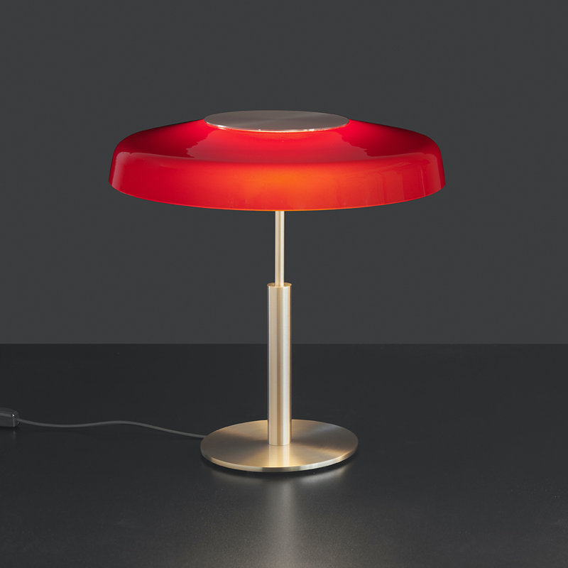 Dora LED Table Lamp, Red, Black Nickel