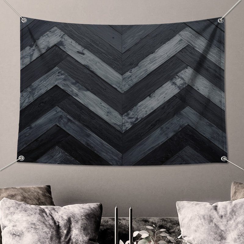 Tapisserie murale Chevron, H 68 po x l 80 po avec 4 œillets