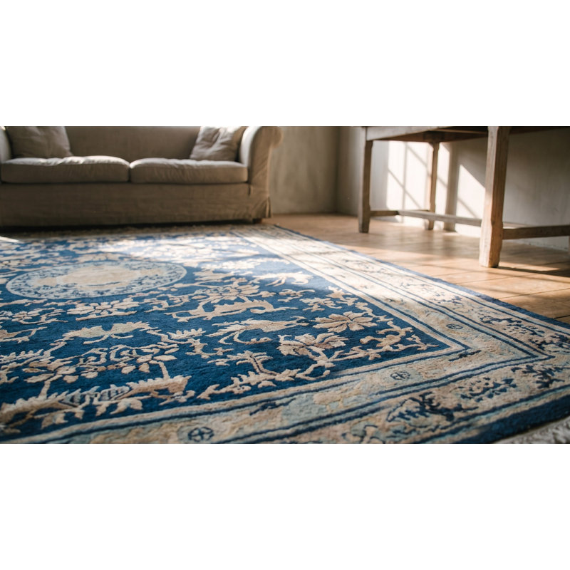 Antique Ningxia Chinese Knotted Rug