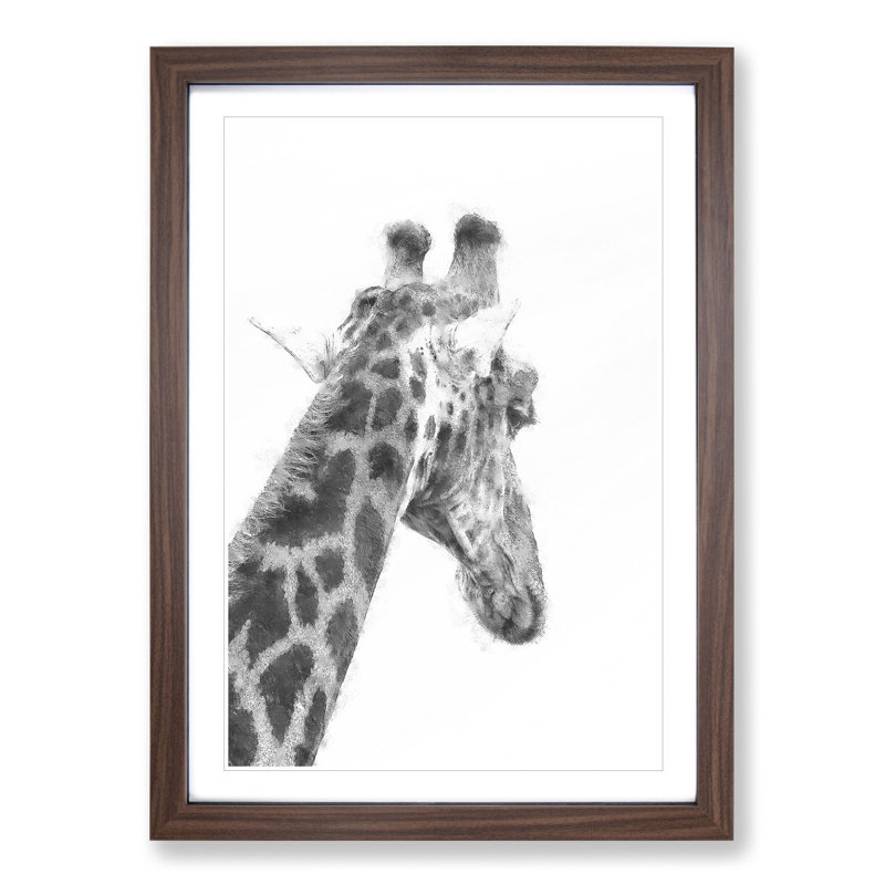 Giraffe Vol.5 - Framed Print, 65cm H x 48cm W x 2cm D, Walnut Framed
