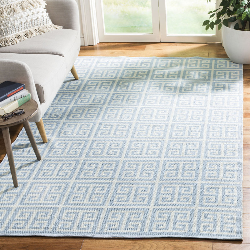 Tapis géométrique en coton tissé à la main Royalton, Rectangle 5 pi x 8 pi