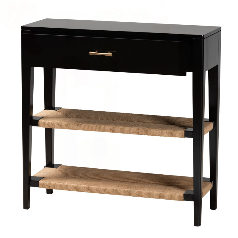 Console bohémienne moderne avec tablettes en corde tissée