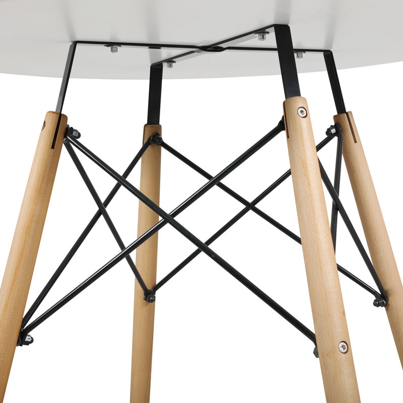 Table de salle à manger 31,5 po Kona, L 31,5 po x l 31,5 po, Blanc