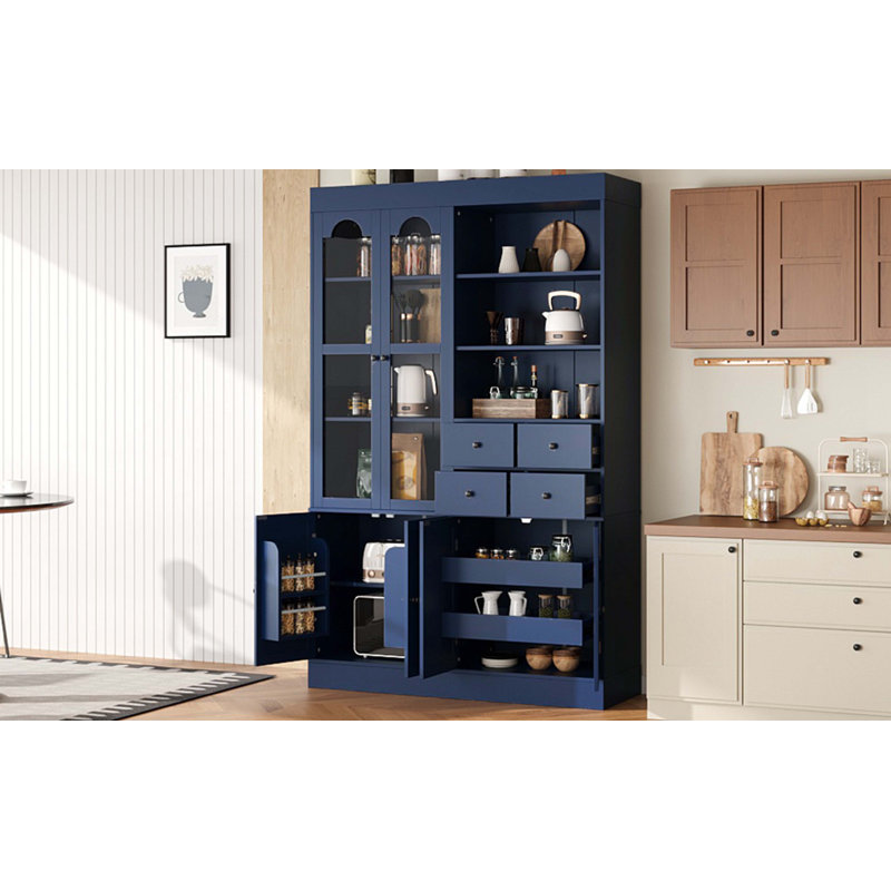 Buffet autoportant avec rehausse 47,2X15,7X75inch, Bleu