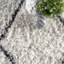 Tapis à poil long à motif géométrique noué à la main en laine blanc cassé / gris foncé Twinar-17126516