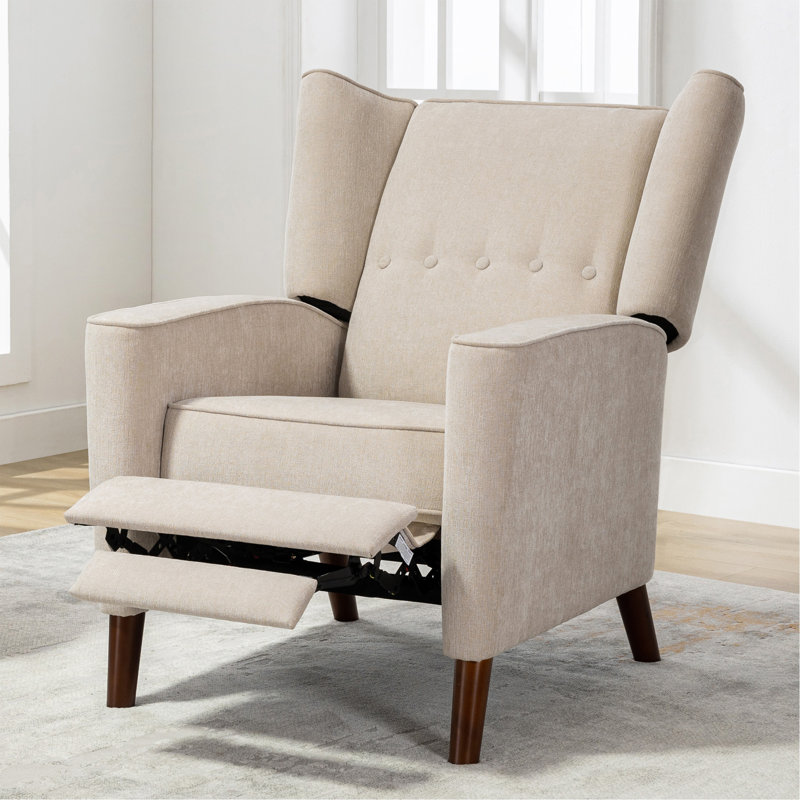 Libeth Upholstered Recliner, Tan Chenille