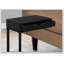Table d'appoint en forme de C avec tiroir de rangement, design contemporain pour le salon et la chambre à coucher, stratifié noir et structure en métal-715679572
