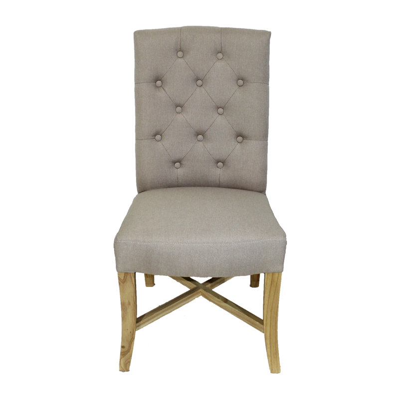 Chaise de salle à manger rembourrée Ailani, Beige