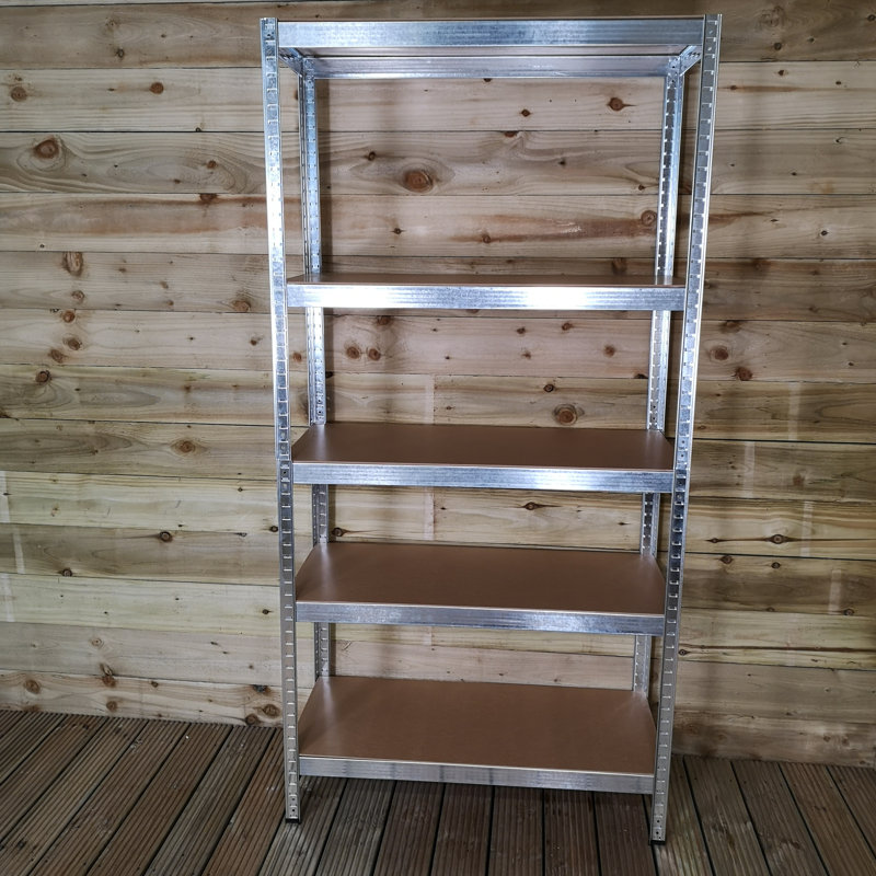 Aneri 90cm W Metal Height -Adjustable Shelving Unit with Wheels