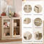 Buffet moderne 94,5 "avec 6 portes en verre, buffet multifonctionnel avec grand rangement et tablette réglable-1592902144