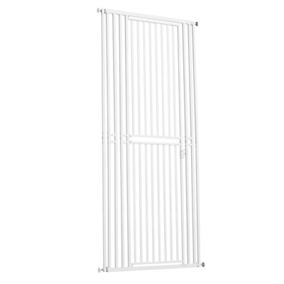 Barrière extra haute pour chat, largeur réglable de 28 à 34 po, barrière pour chien de 78,7 po de hauteur, avec ensemble de fixation à pression et ensemble de fixation murale, espacement de 1,2 po pour les escaliers, les portes et la maison, noir