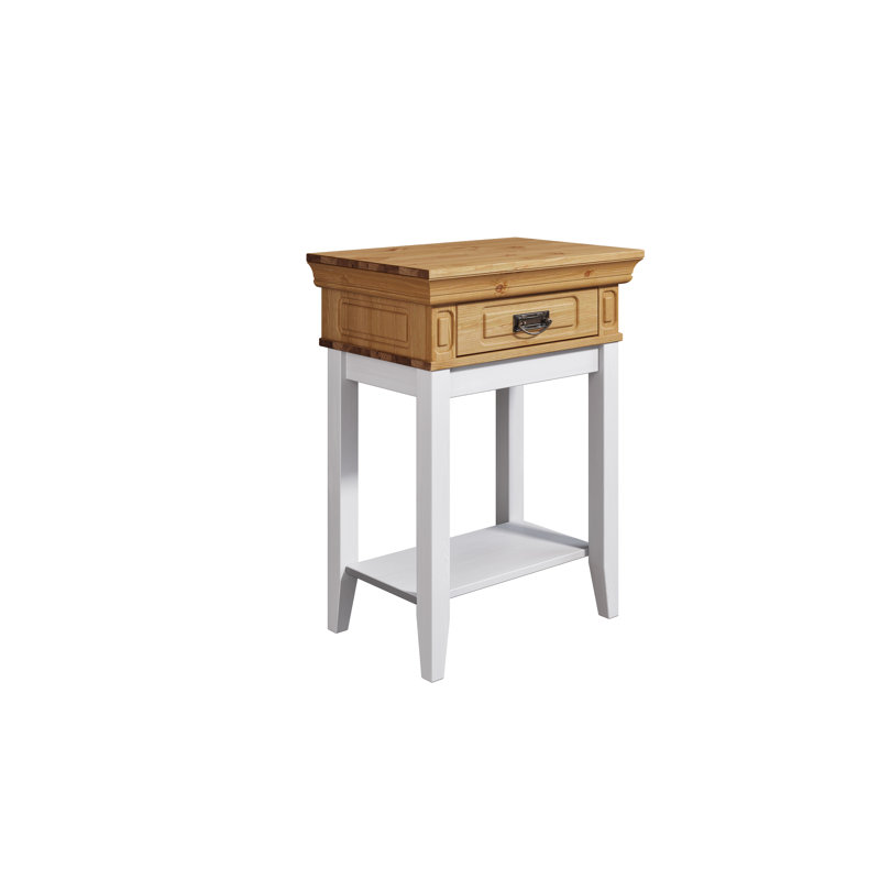 Lewistown 58cm Solid Wood Console Table, Brown, White