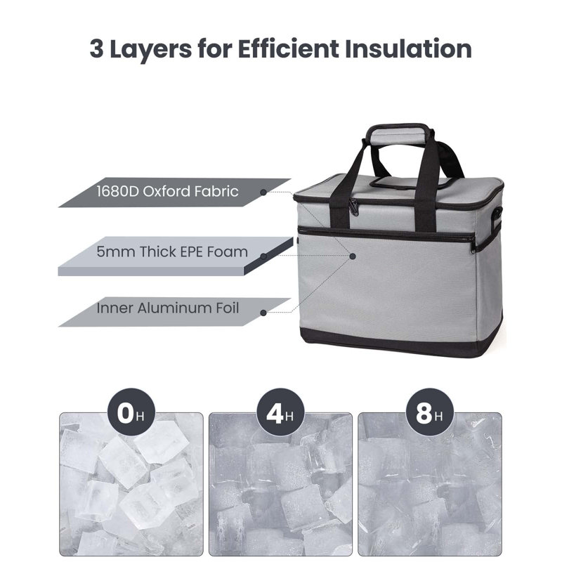 Polyethylene Plastic Picnic Cooler, Grey