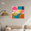 «Polygons», toile d'art rétro géométrique abstraite par Art Remedy-104337381-104337377