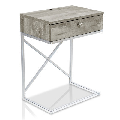 C Table End Table with Built-In Outlets