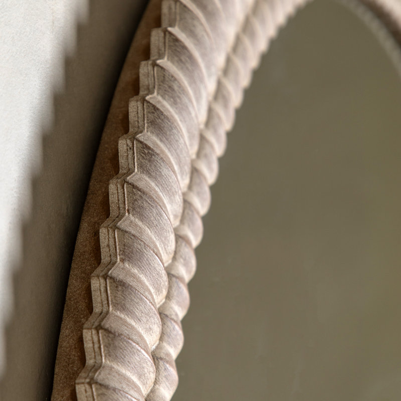 Janette Wall Overmantel Mirror, 100 cm H x 120 cm W, White Wash