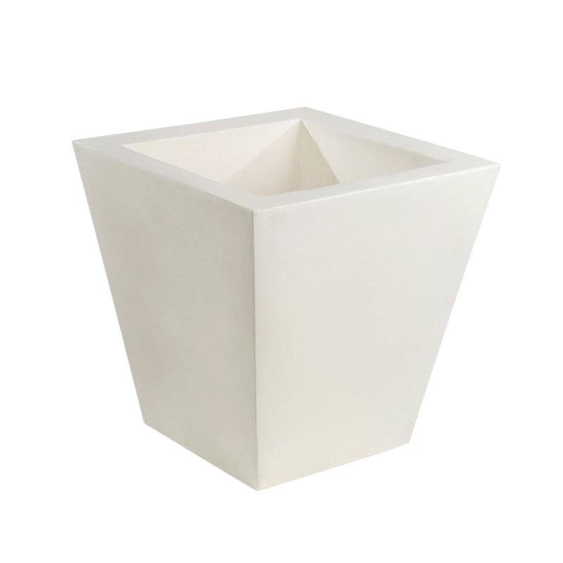 Cono Resin Pot Planter, White, 19.75" H x 19.75" W x 19.75" D
