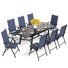 Ensemble repas pour 8 personnes, table de patio et chaises de salle à manger en métal Argyri