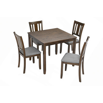 Élégante table de salle à manger en bois 5 pièces avec 4 chaises, ensemble de table à manger pour 4 personnes, ensemble de table à manger moderne pour 4 personnes pour le salon, la cuisine et la salle à manger