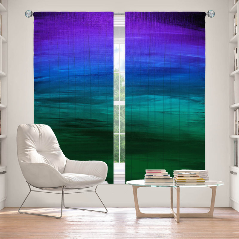 Jemine Room Darkening Curtain Pair, Blue, 40" W x 82" L