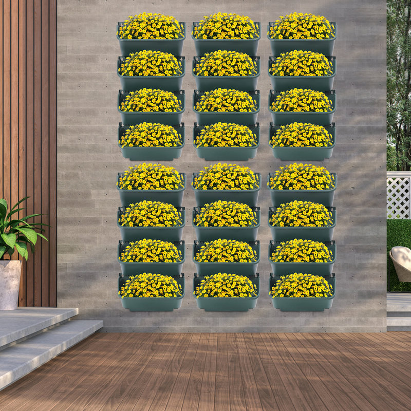 24PCS Set Wall-Mounted Planter, Green