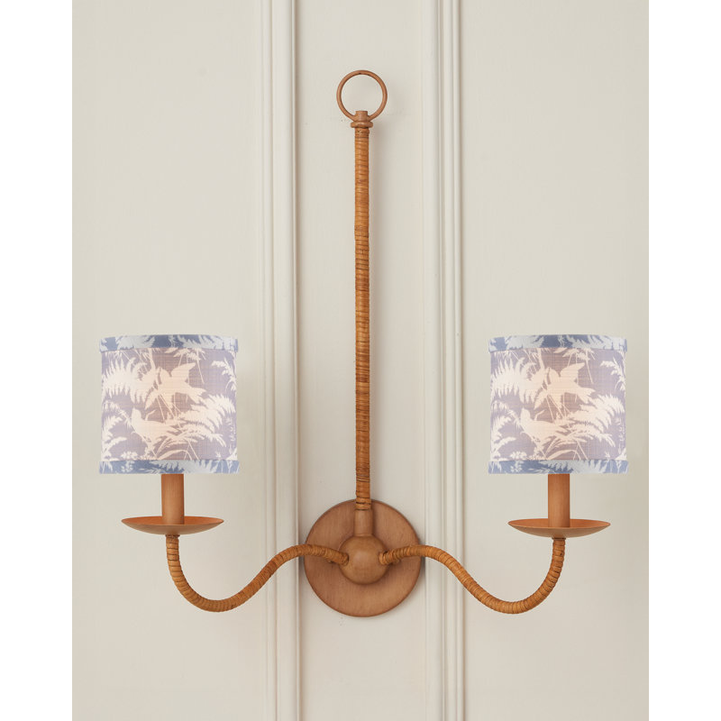 Aviary Drum Chandelier Shade, Dusty Blue