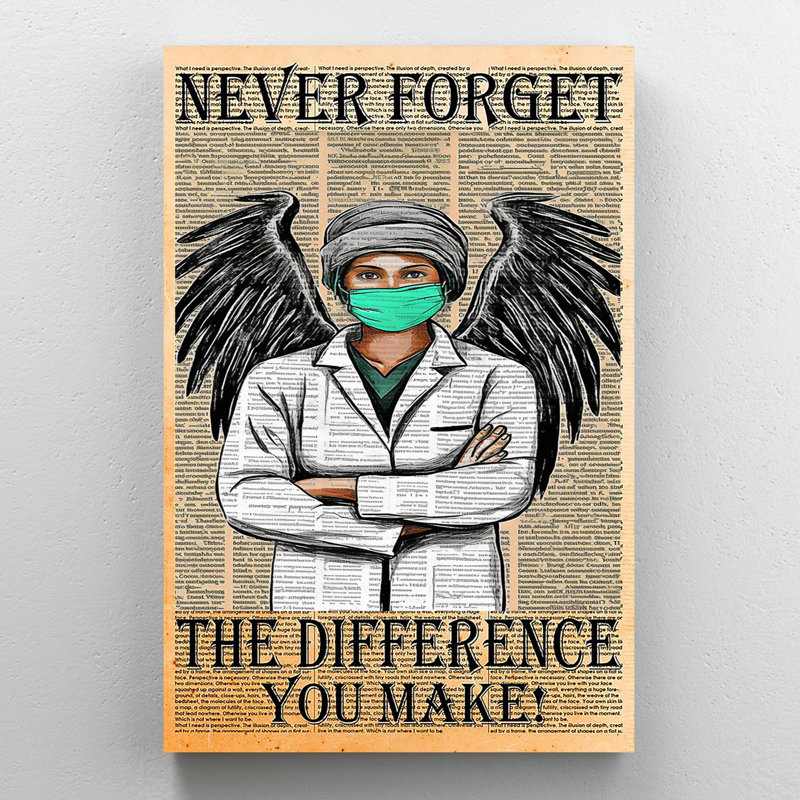 «Wisby Never Forget The Différence You Make», reproduction d'art rectangulaire sur toile tendue sur toile tendue, pièce 1