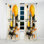 Collage de géométrie rayonnante jaune et noir II - rideau en velours moderne - obscurcissant - 1 panneau