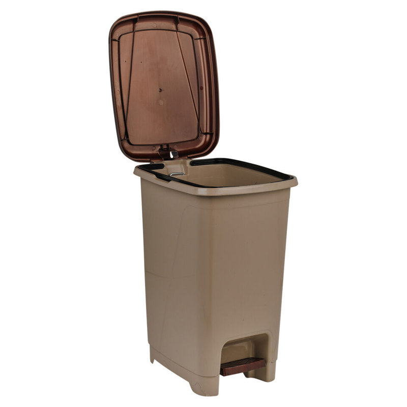 Baymore Plastic Step On Recycling Bin - 15L , Cappuccino