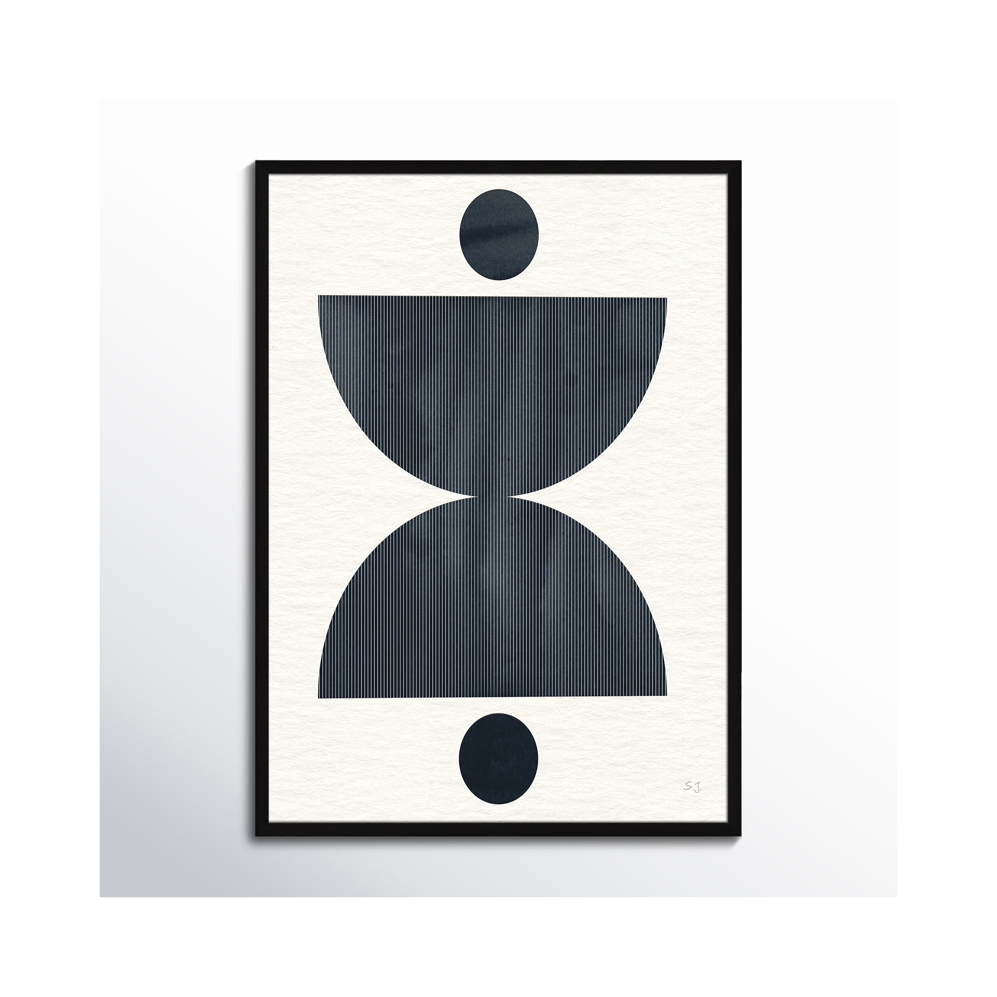 Eclipse II by Susan Jill, Satin Black Framed, 35.5" H x 25.5" W x 0.75" D