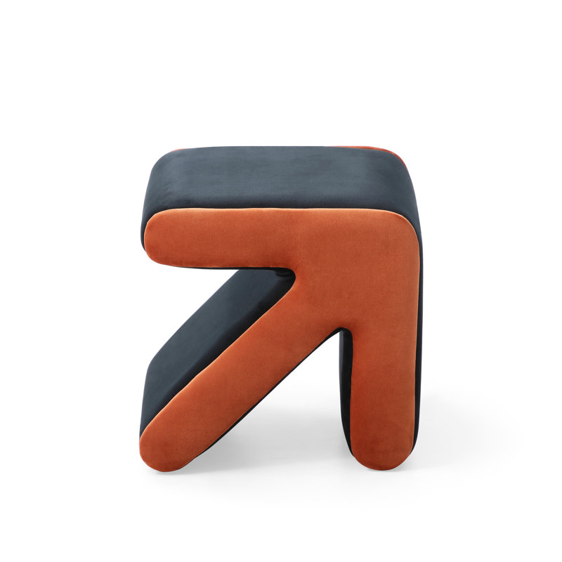Modern Creative Velvet Scratch- Stool - Stool, Shoe Bench, Footrest, Black Upholstered Fashion, Black