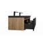 Meuble-lavabo flottant 60 po avec 2 lavabos, meuble-lavabo mural avec comptoir et tiroirs à fermeture en douceur, encre noir CRUIS-60