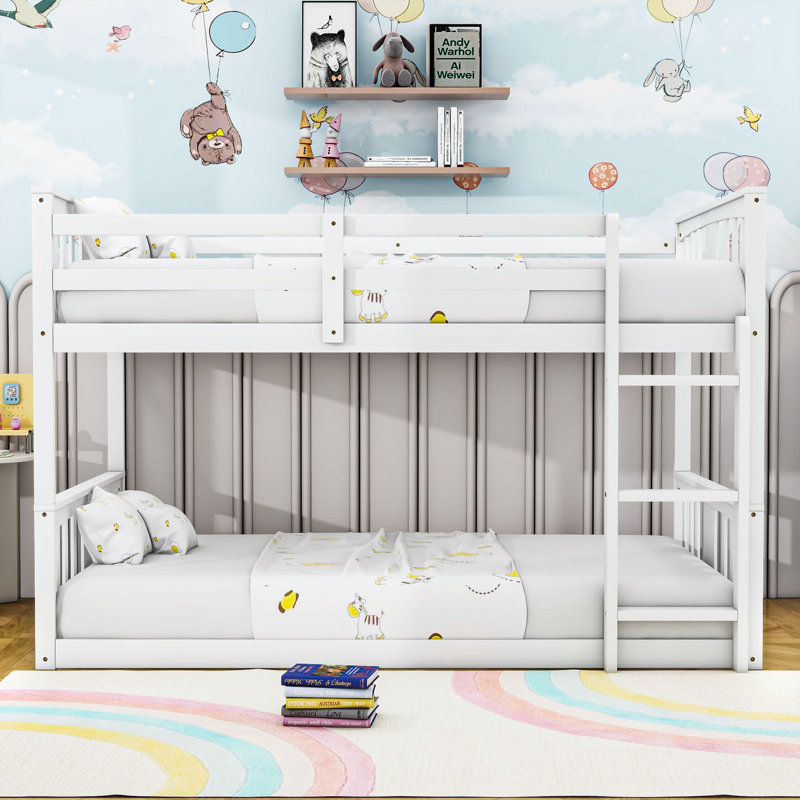 Duax Kids Twin Over Twin Bunk Bed, White