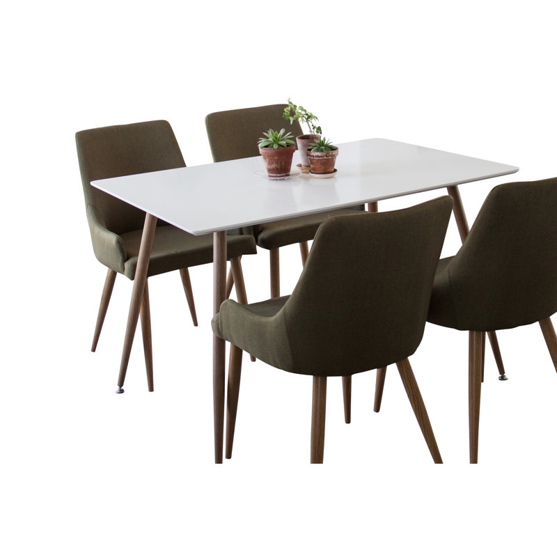 Belue 4 -Person Dining Set, Moss Green/Oak, Oak