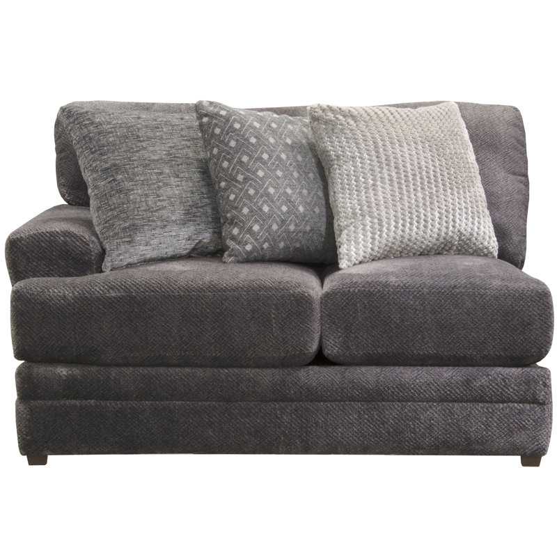 Canapé modulaire rembourré 3 pièces Sazur, Mélange de polyester gris