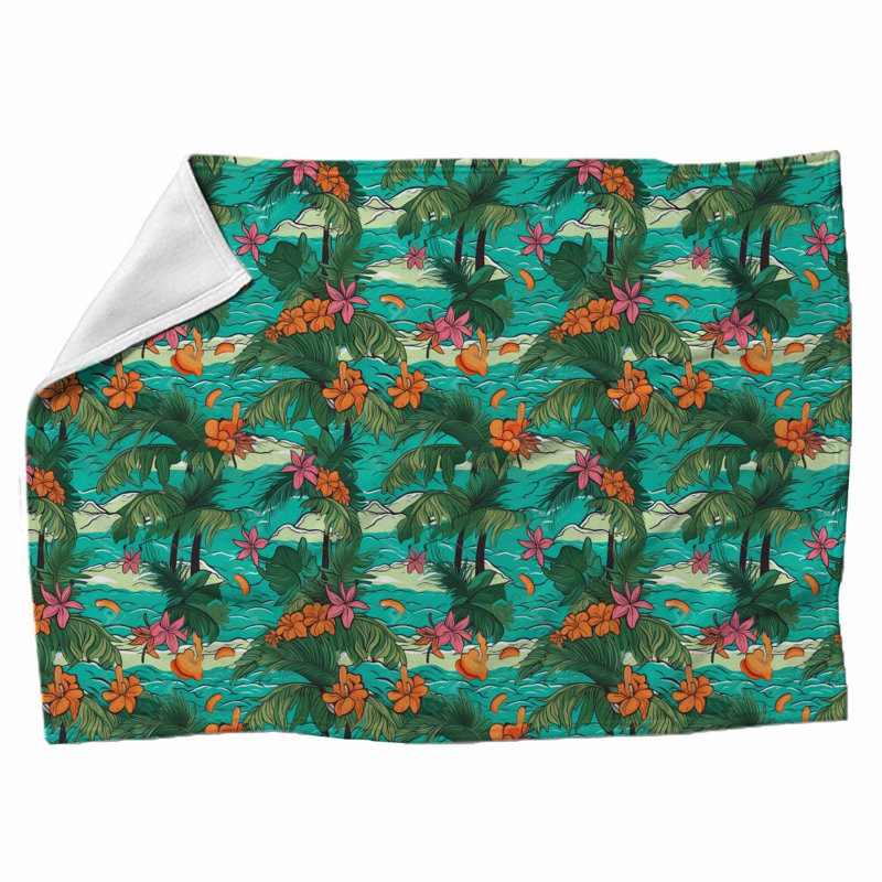 Machine Printed Throw Blanket, 51" W x 60" L