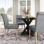 Banff 5-Piece Dining Set, Cross-Buck Round Table With 4 Tufted Chairs-114273180-114273182