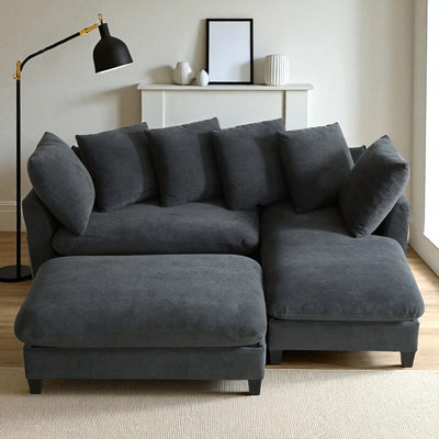 L-Shaped Upholstered Sectional Sofa With Movable Ottoman by Ebern Designs