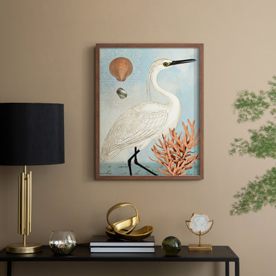 Blue Egret Framed Print - Solid Wood