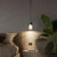 Luminaire suspendu cylindrique moderne 1 lumière avec abat-jour en verre bleu dégradé pour îlot de cuisine