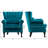 Dorava Teal Blue Green Accent Chair Velvet Wingback Chair With Pillow Nail-Head Channel Tufted Oversized Club Chair For Living Room Bedroom Guest Room-1226245492