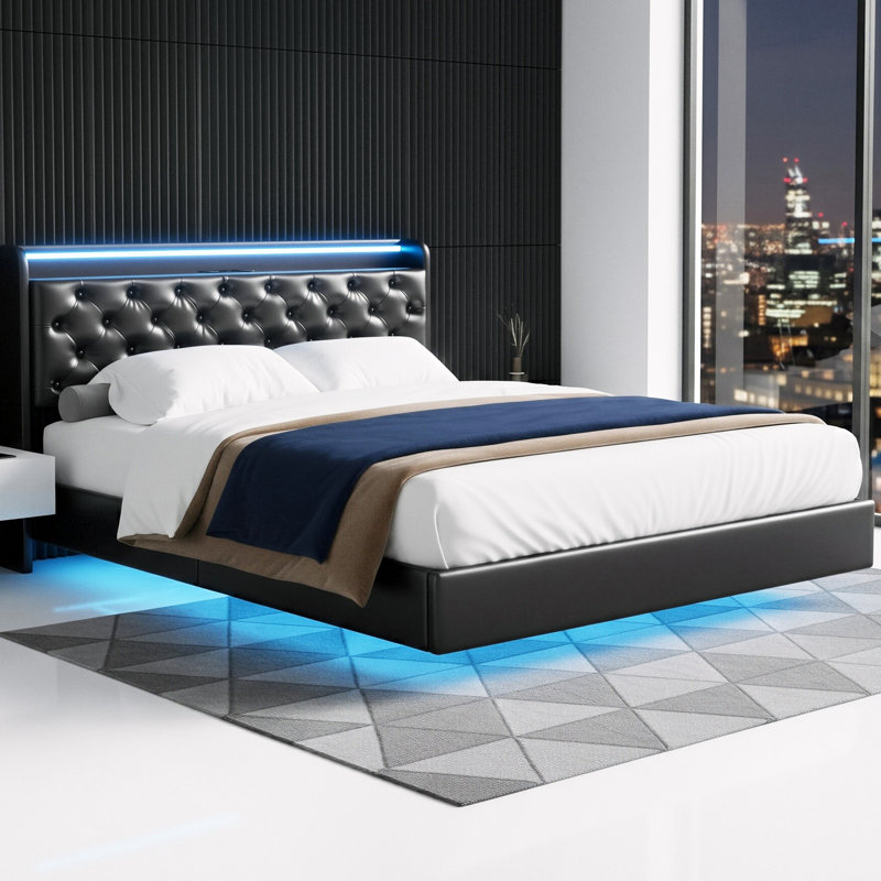 Upholstered Ottoman Bed, European Kingsize (160 x 200 cm)