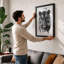 Tiger Gaze Modern - Framed Print-1299475229-1299475228