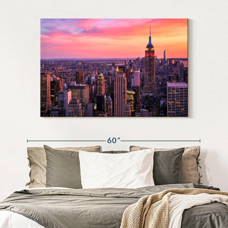 Ravi NYC Skyline At Sunset, 34" H x 51" W
