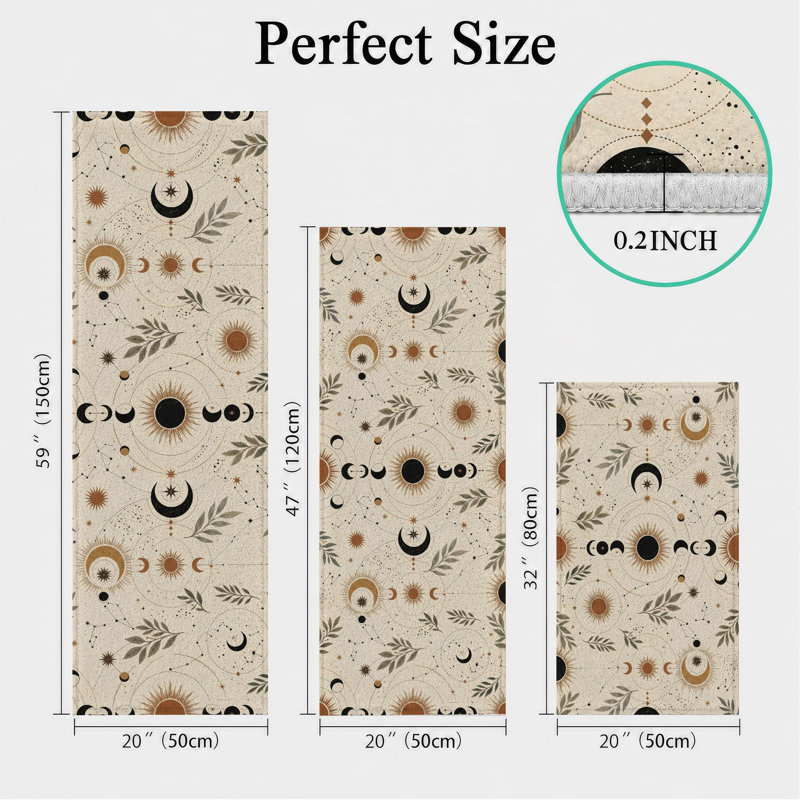 Botanical Faces Non-Slip Washable Kitchen Mats