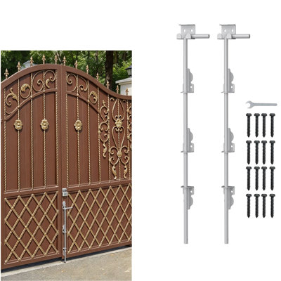 Heavy duty 24 inch door latch drop bar 2-piece door floor latch suitable for wooden fences, metal doors, outdoor door stop hardware